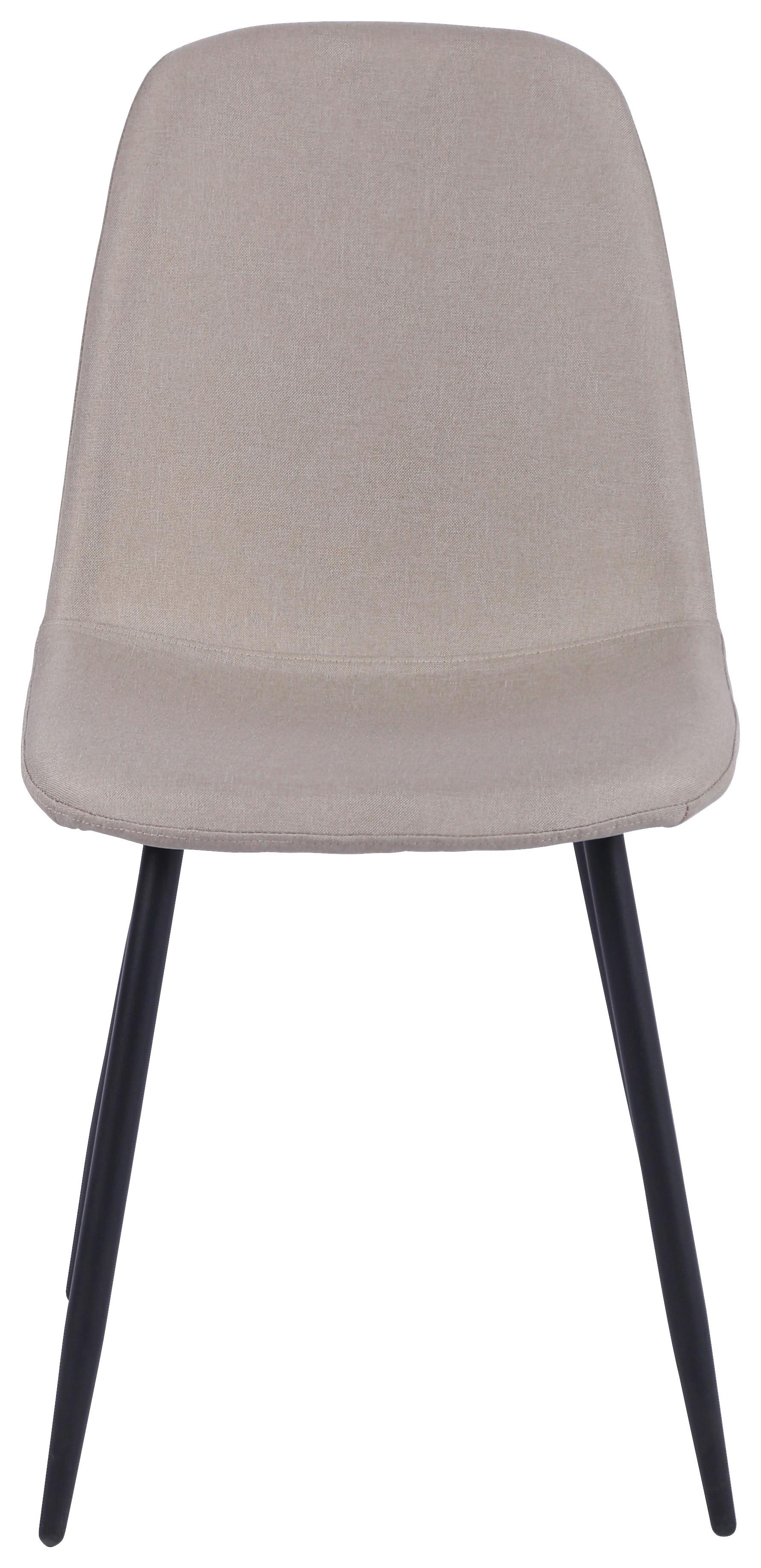 Stol Mona, Bež, Črne Noge - črna/bež, Moderno, kovina/tekstil (44/87/56cm)