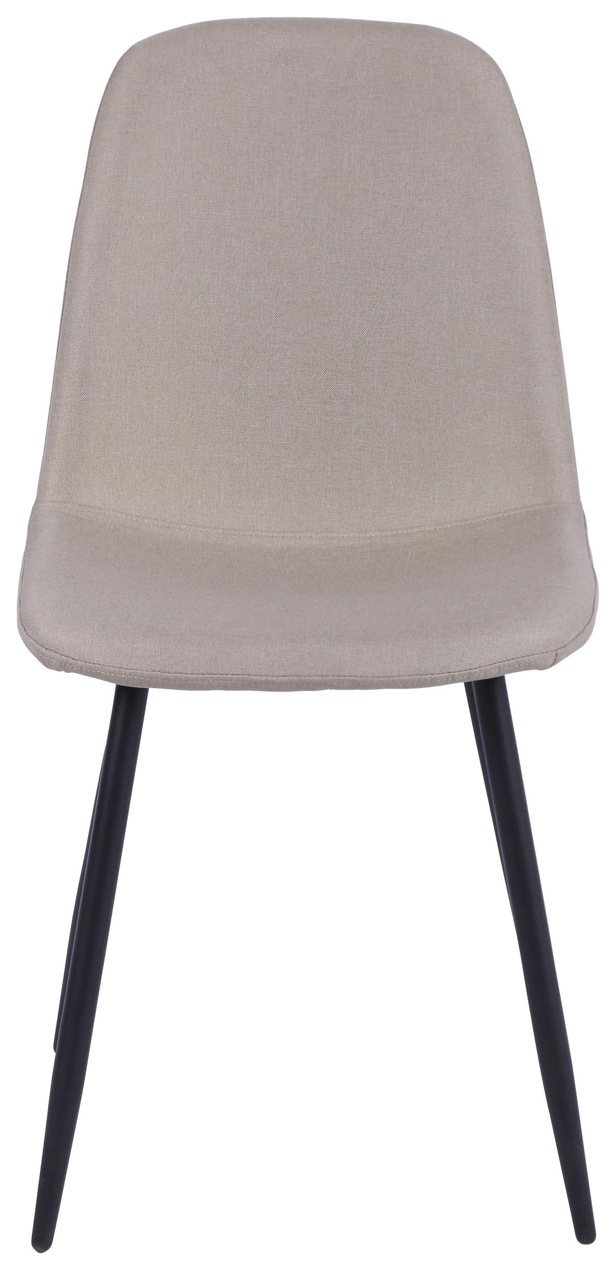 Stol Mona, Bež, Črne Noge - črna/bež, Moderno, kovina/tekstil (44/87/56cm)