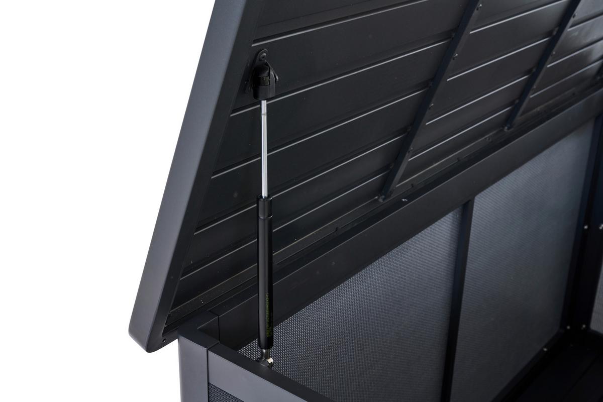 Kissenbox Sabano Grau - Grau, Basics, Kunststoff/Metall (58,7/75/135,5cm) - Siena Garden