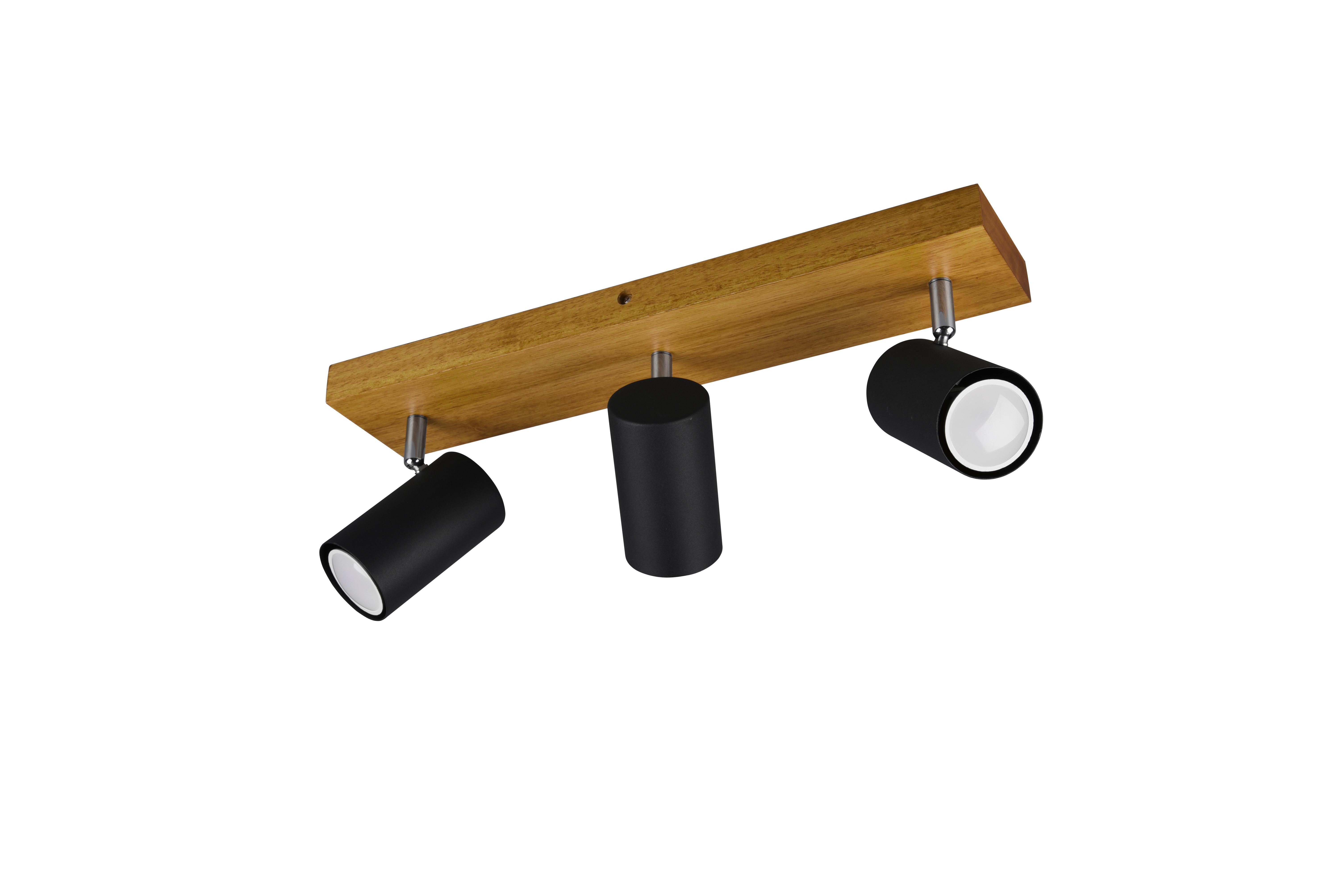 Strahler Marley Schwarz max. 35 Watt - Schwarz, Design, Holz/Metall (44/16/9cm) - Trio Leuchten