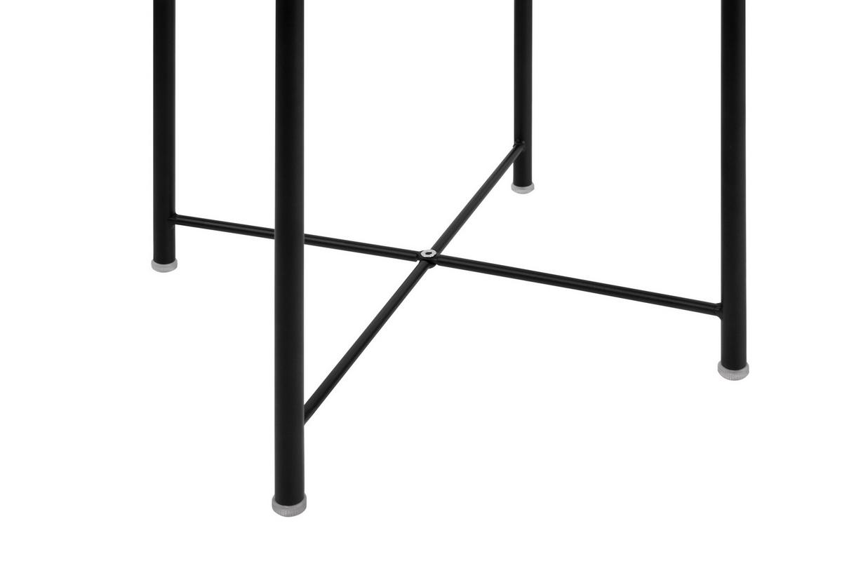 STOLIK BOCZNY ROMAN - LOMOCO - - czarny/biały, Trend, materiał drewnopochodny/metal (45/45/50cm) - Lomoco