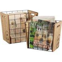 Zeitungsständer Naturfarben, 2er Set - Naturfarben, Modern, Holzwerkstoff/Metall (23/26/28/33/33/38cm) - Mömax