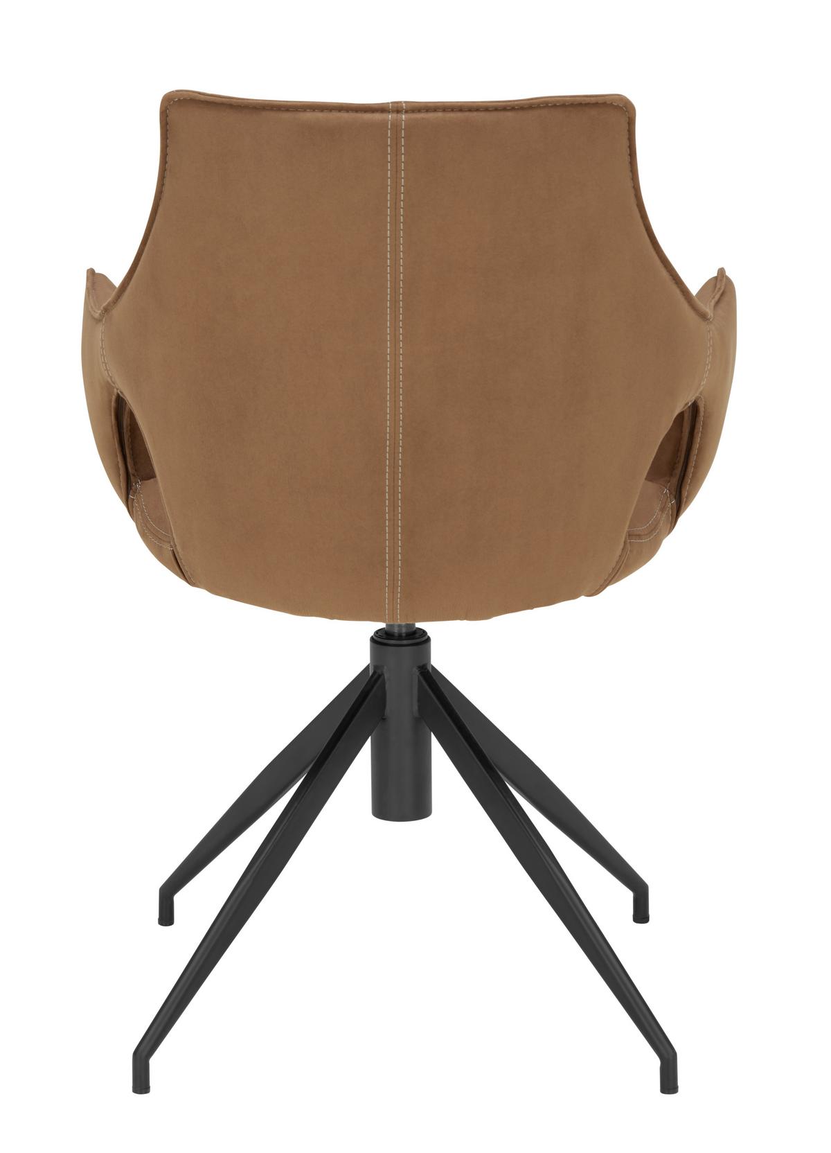 KRZESŁO AMSTERDAM - czarny/brązowy, Design, metal/tkanina (59/87/61cm) - Novel