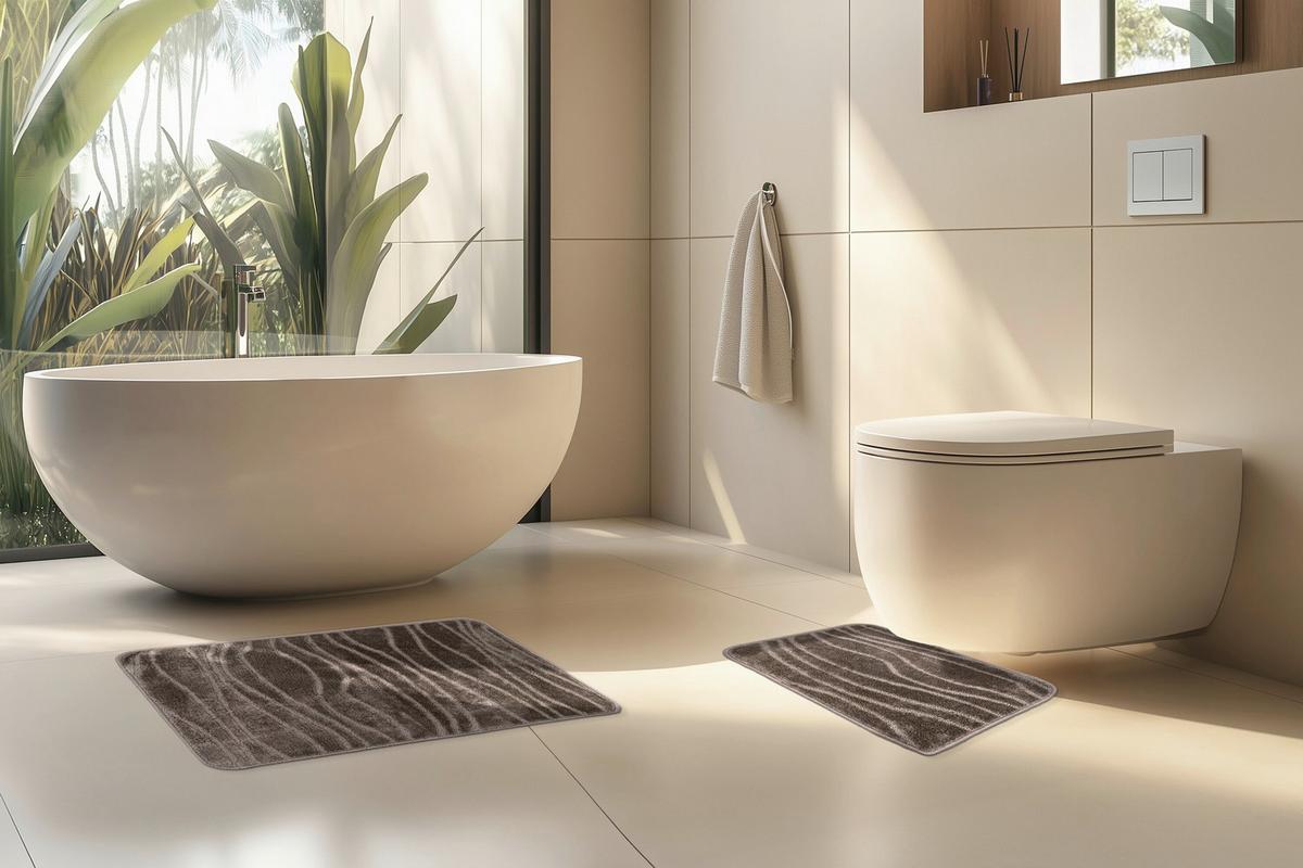 Bademattenset Lagoon 225 Taupe  2er-Set - Basics (50/80cm) - Kayoom
