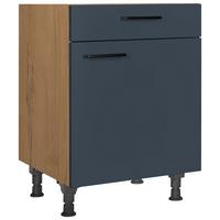 Schubkastenunterschrank Easytouch Blau - Blau/Eichefarben, MODERN, Holzwerkstoff/Metall (60/87/56cm) - Nobilia