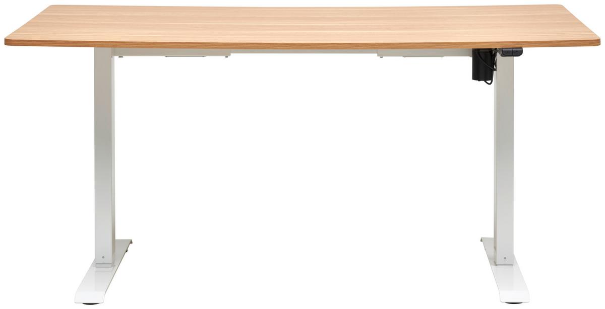 BIURKO ALGHERO - kolor dębowy/biały, Modern, materiał drewnopochodny/metal (160/73-123/80cm) - Livetastic