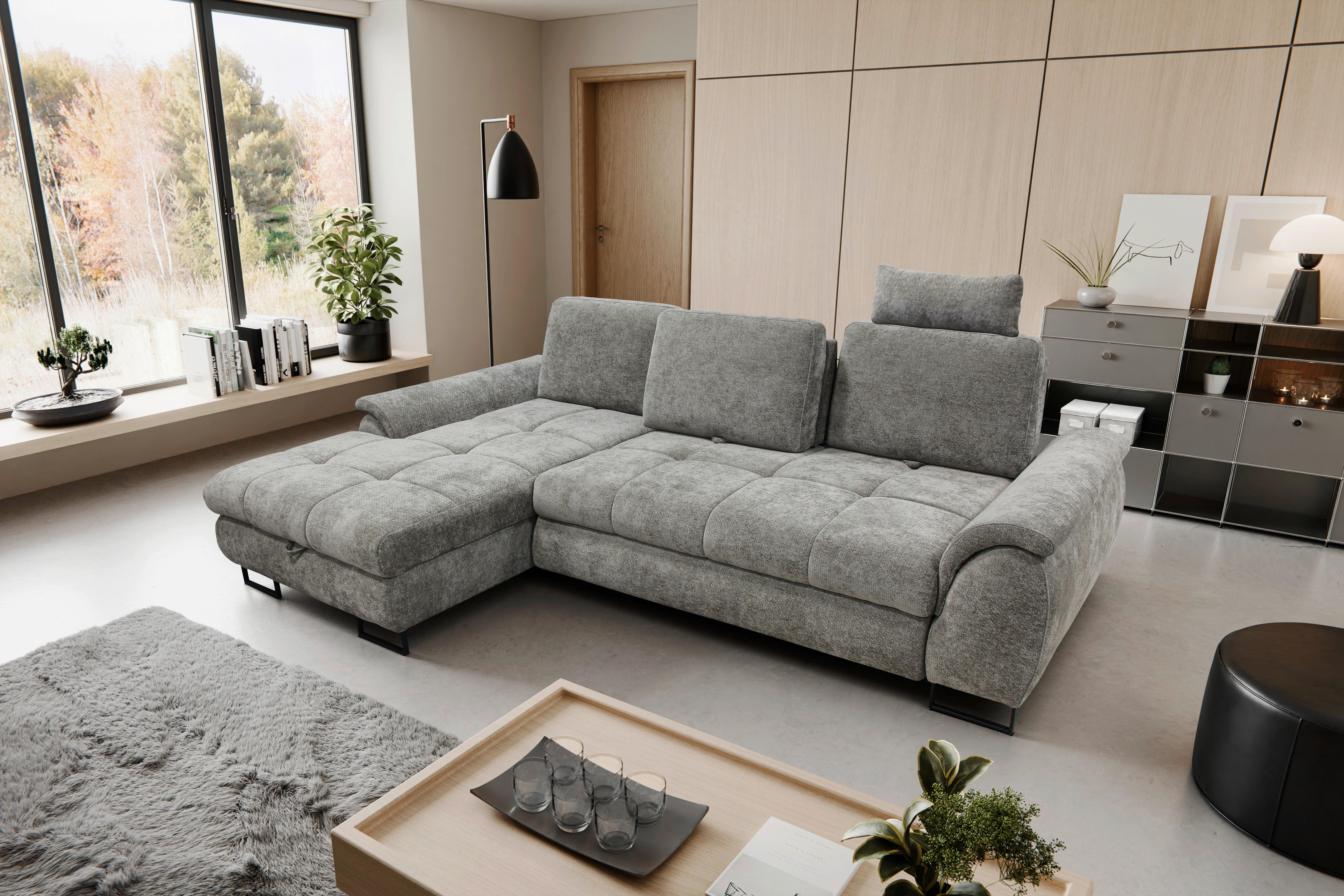 Kutna Garnitura Lago - siva/crna, Moderno (176/95/272cm) - Modern Living