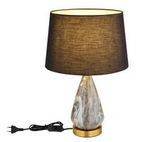 Tischleuchte Kisa Messingfarben max. 40 Watt - Messingfarben/Schwarz, KONVENTIONELL, Textil/Metall (35/54cm) - Globo