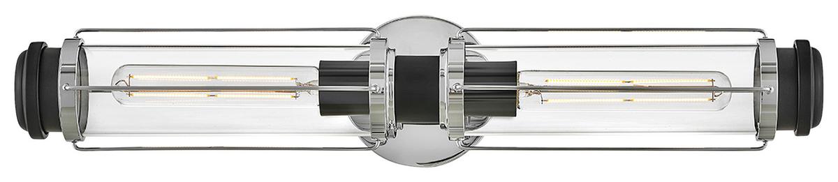 Fürdőszobai Falilámpa Hk-Masthead2-Pcbk - krómszínű/fekete, Konventionell, üveg/fém (12,2/61/12,8cm) - Elstead Lighting