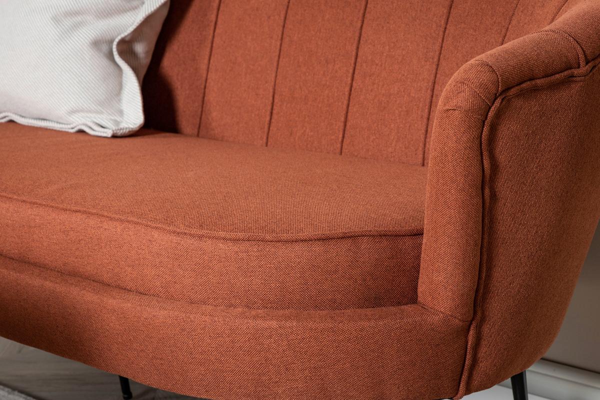 Sofa Calais ca. 180 cm Rostfarben - Rostfarben/Schwarz, Design, Textil/Metall (180/78.5/78cm) - Livetastic
