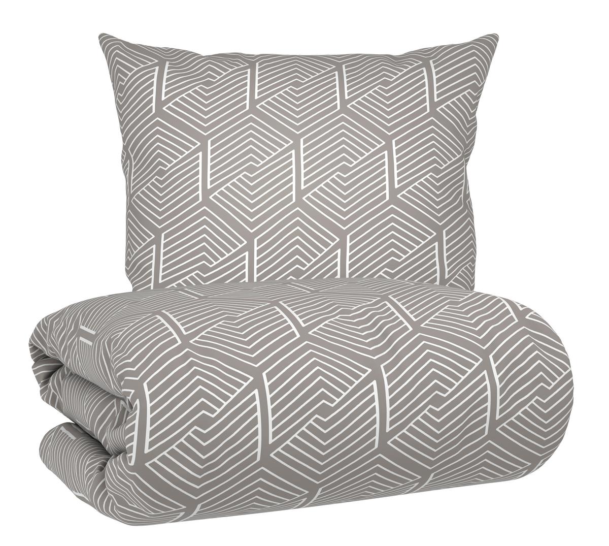 Bettwäsche Kai Hellgrau ca. 135x200cm - Hellgrau, KONVENTIONELL, Textil (135/200cm) - Mömax