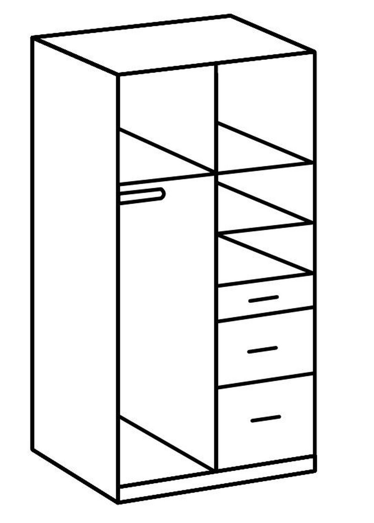 Ormar S Klasičnim Vratima Clack - bijela/srebrne boje, Basics, drvni materijal (91/199/58cm) - Modern Living