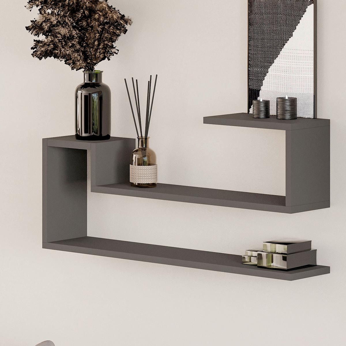 WANDREGAL RAVI WANDREGAL - Anthrazit, Design, Holzwerkstoff (90/41,2/17cm) - Livetastic