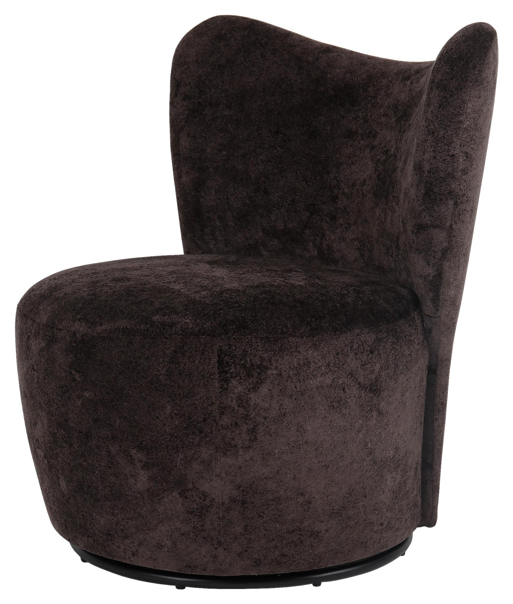 SCAUN ROTATIV ELENA -TREND- - maro închis/negru, Modern, metal/textil (77/82/76cm) - Mömax