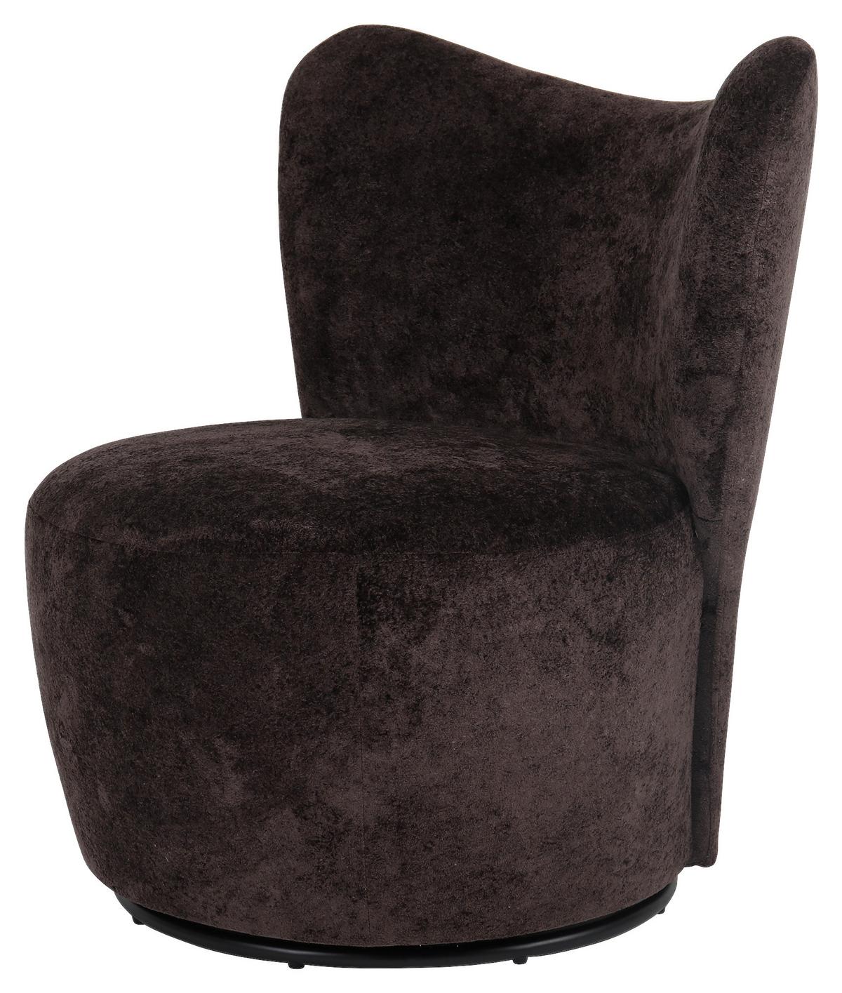 SCAUN ROTATIV ELENA -TREND- - maro închis/negru, Modern, metal/textil (77/82/76cm) - Mömax