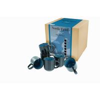 Set Skodelic Nordic Fjord Blue, 6-Delni - modra, Romantika, keramika (350ml) - Creatable