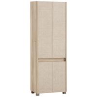 Hochschrank Sander Eiche/Beige - Beige/Schwarz, MODERN, Holzwerkstoff/Kunststoff (56,9/164,5/33cm) - MID.YOU