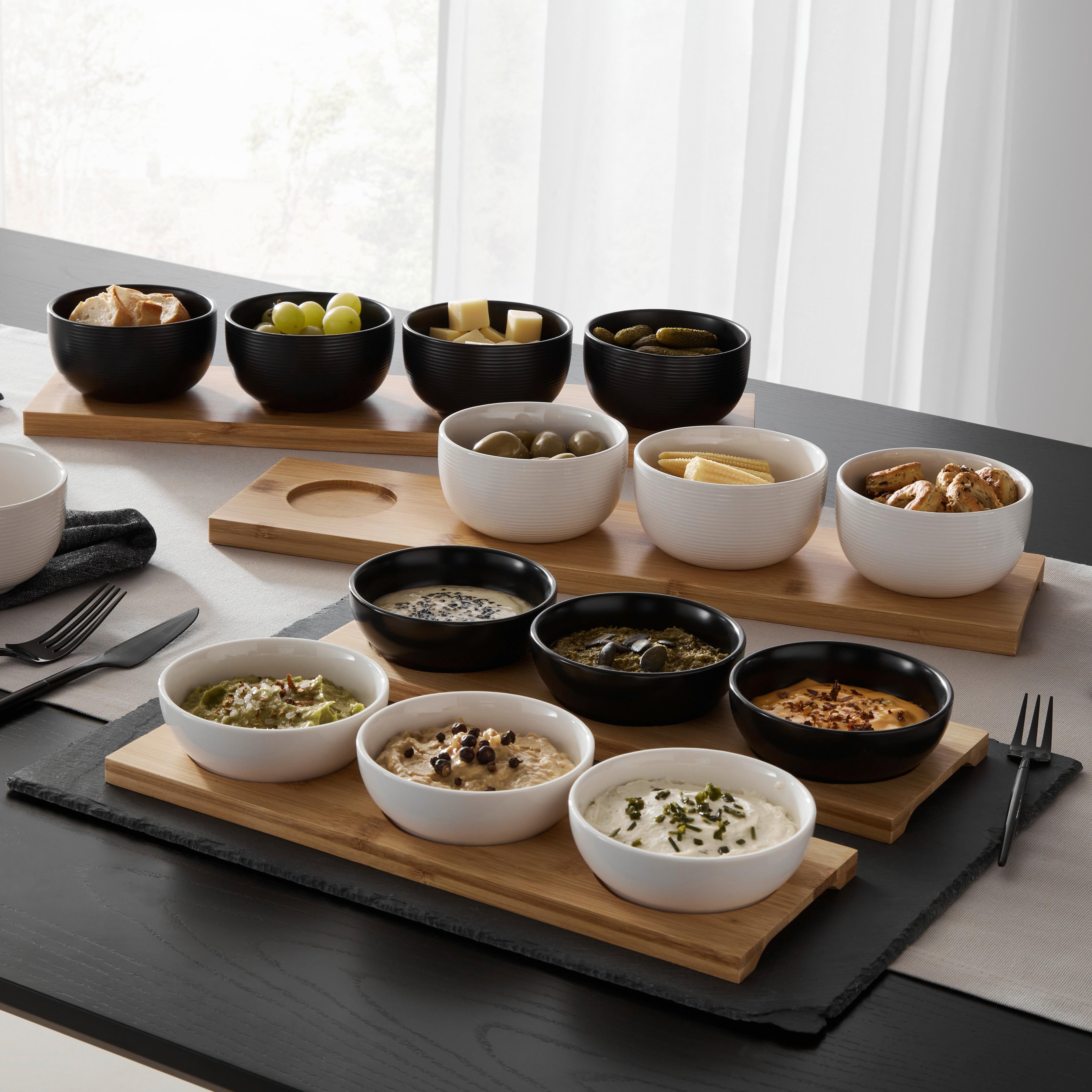 Set Skodelic Za Omake Tapas - 3 - črna, Moderno, les/keramika (31/11/4cm) - Modern Living