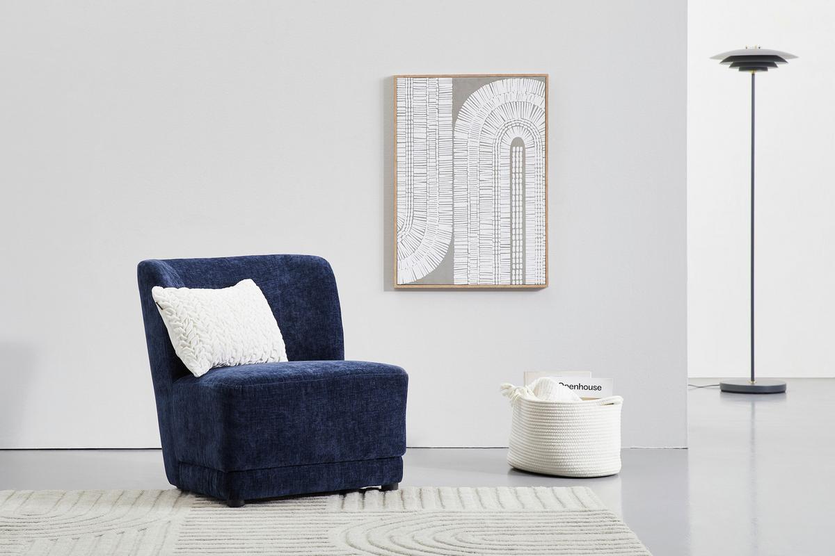 FOTEL POLSTER - niebieski, Design, drewno/tkanina (64/71/73cm) - MID.YOU