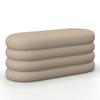 Hockerbank Lorena Braun Boucle Gepolstert mit Stauraum - Braun, MODERN, Holz/Textil (110/47/45cm) - Bessagi Home