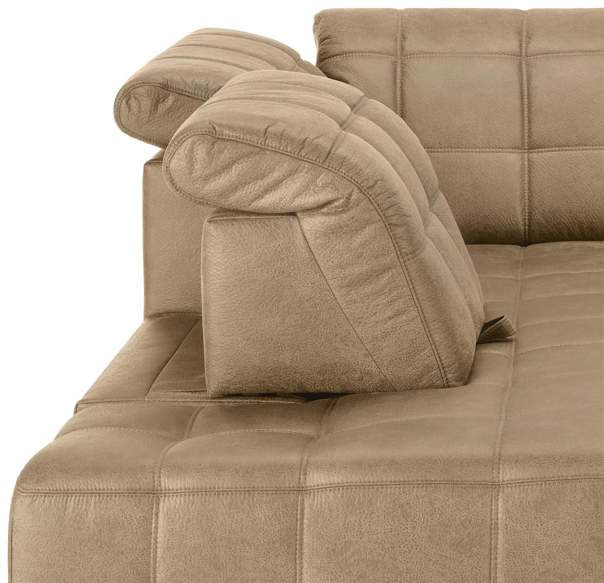 Ecksofa Panama links Beige - Beige/Schwarz, KONVENTIONELL, Textil/Metall (216/89-102/304cm) - Premium Living