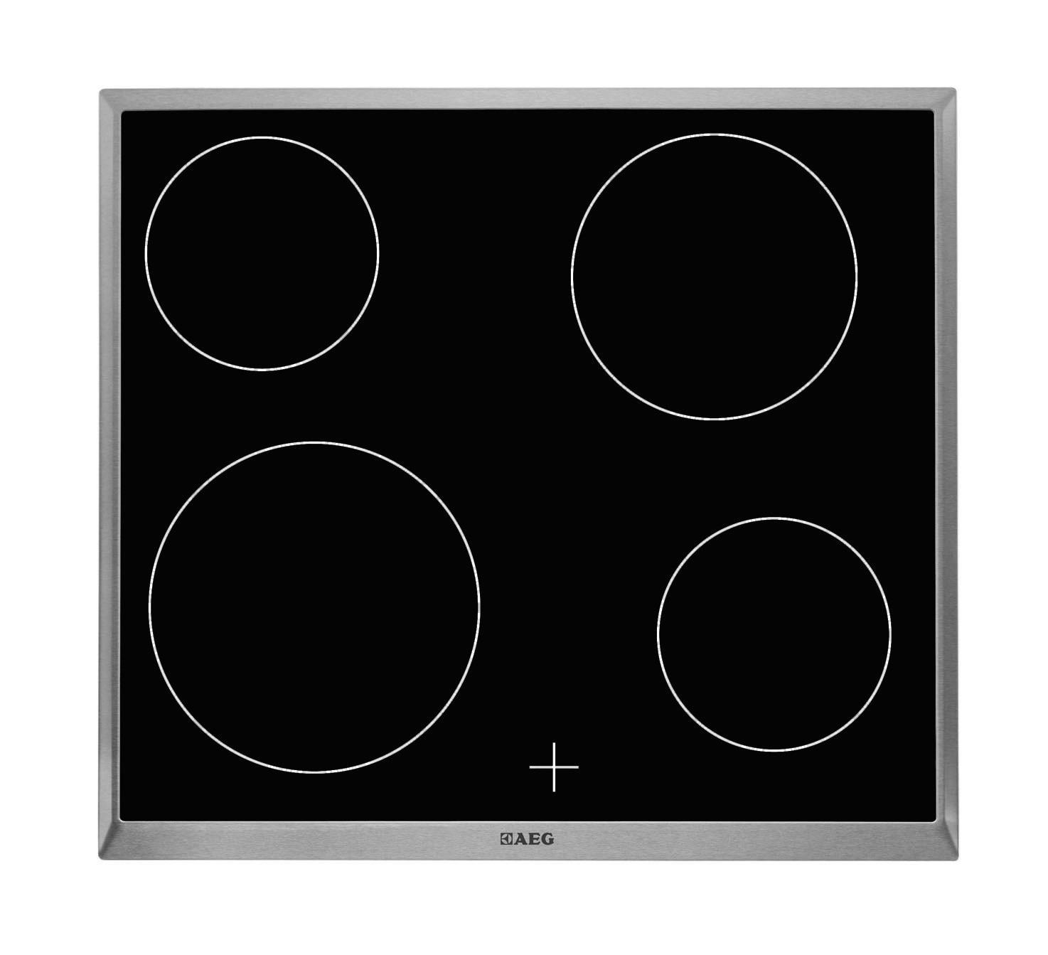 Glaskeramikkochfeld HE604000XB - KONVENTIONELL, Glas/Metall (57,6/3,8/51,6cm) - AEG