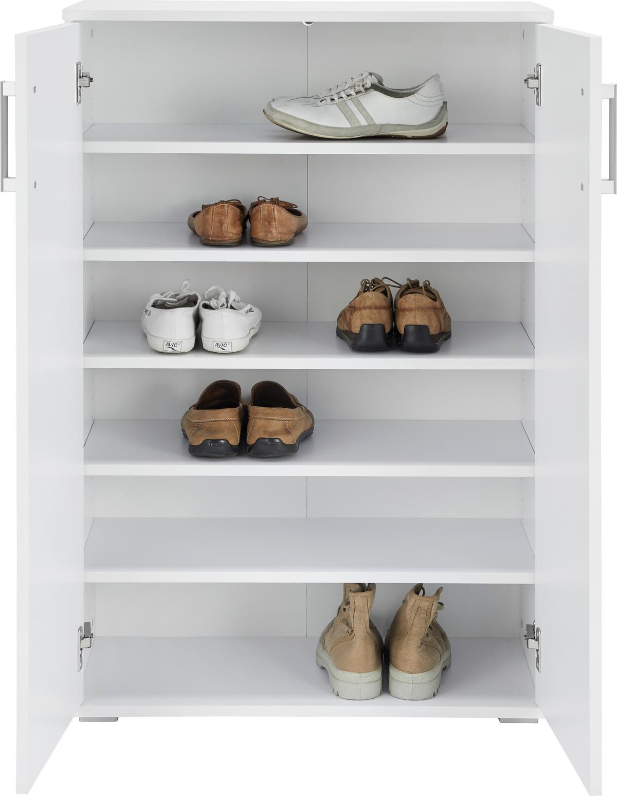 Schuhschrank in Weiss - Weiss/Alufarben, Modern, Holzwerkstoff/Kunststoff (70/106/34cm) - Mömax
