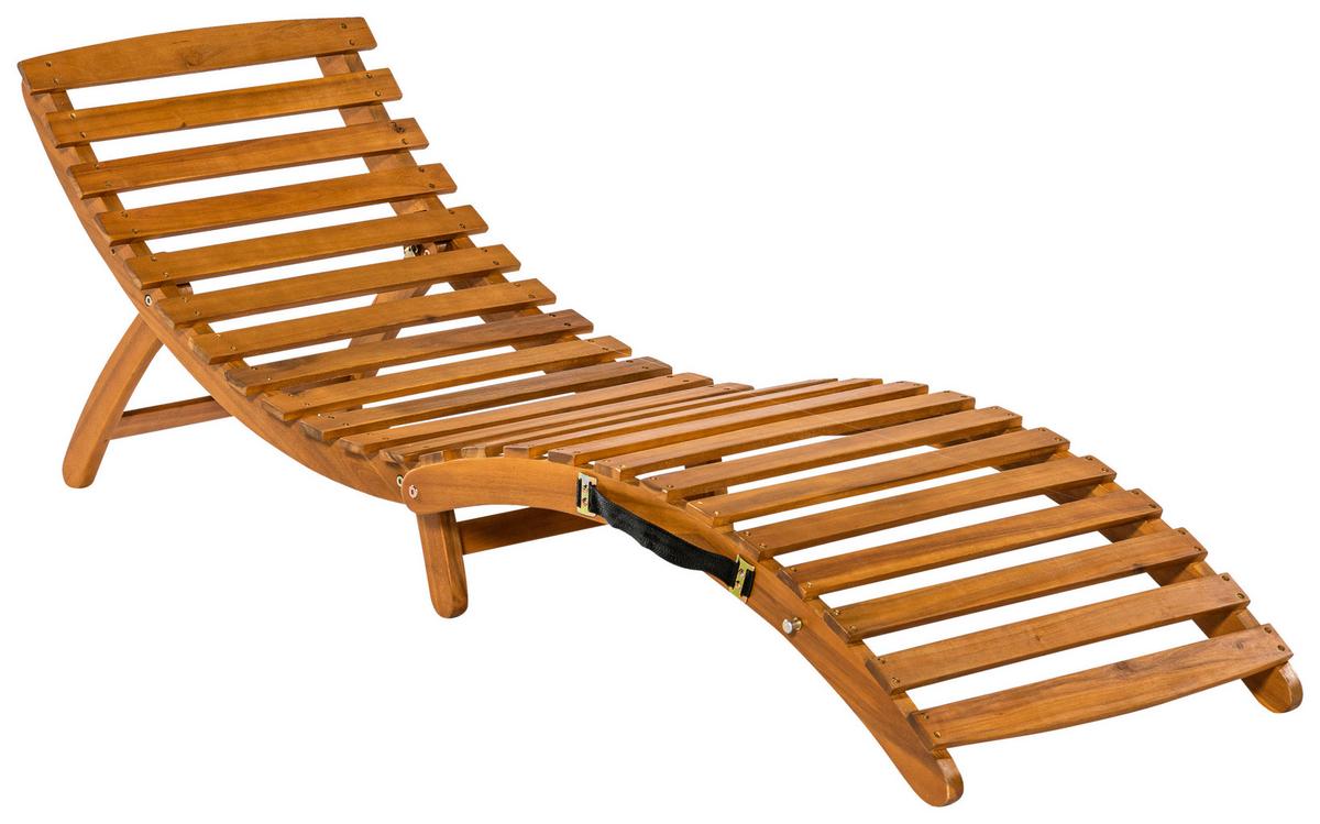 Vrtni Ležalnik Honopu, Masivno - siva/barve akacije, Konvencionalno, tekstil/les (54/60/180cm) - Gardenson