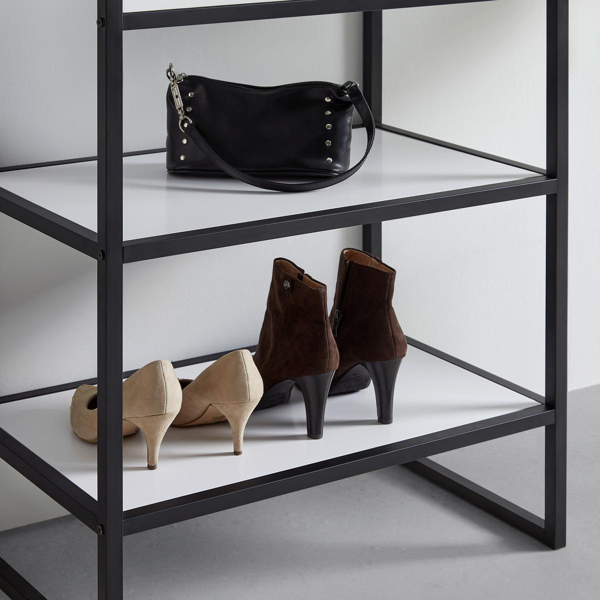 Garderobe Hilla Schwarz/Weiss - Weiss/Schwarz, Modern, Holzwerkstoff/Metall (64/185/40cm) - Mömax