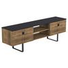 Lowboard "Zeus", Walnussfarben, Schwarz - Walnussfarben/Schwarz, Design, Holzwerkstoff (160/50/35cm) - Livetastic