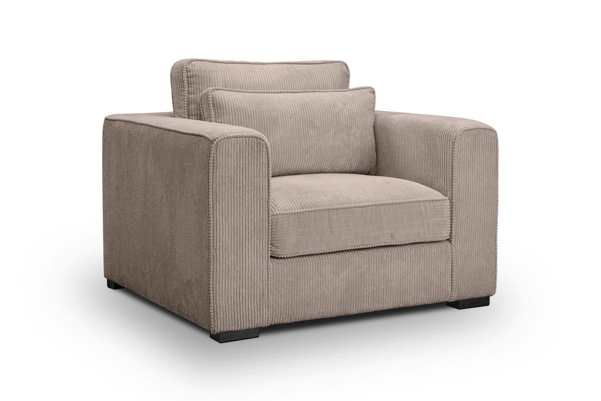 1,5-Sitzer-Sofa Almera Beigebraun - Beigebraun/Schwarz, Basics, Holz/Textil (120/92/112cm) - MID.YOU