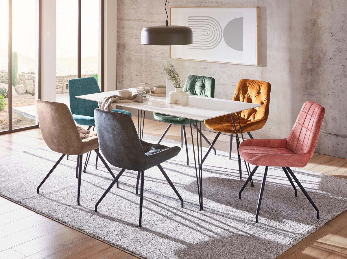 KRZESŁO ULI - czarny/kolor złoty, Design, metal/tkanina (51/88/66cm) - Novel