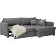 Wohnlandschaft Grau mit Bettfunktion - Alufarben/Grau, MODERN, Holz/Textil (245/89/185cm) - MÖMAX modern living