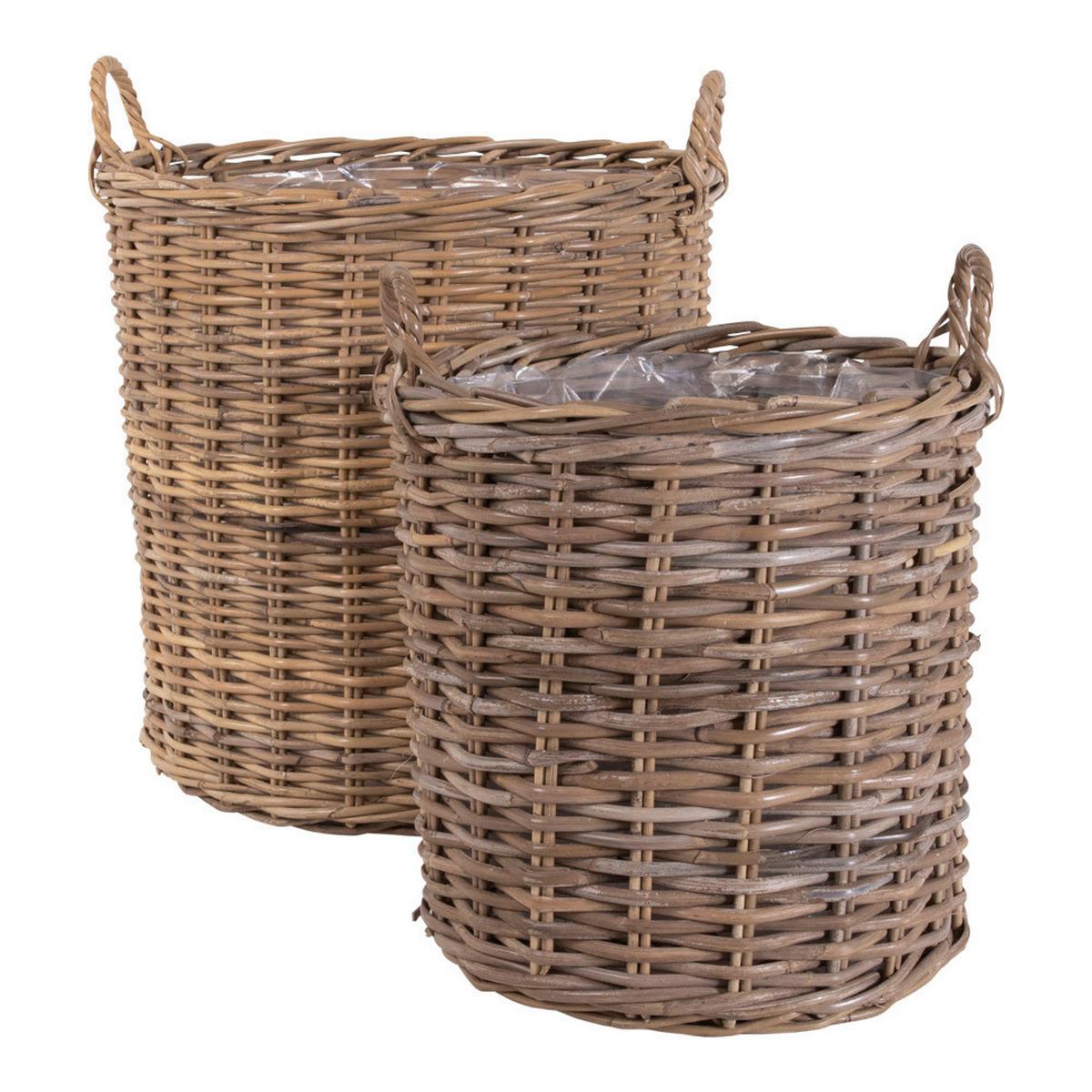 Korbset Braun, 2-teilig - Braun, Basics, Holz