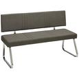 Sitzbank Grau/Chromfarben - Chromfarben/Grau, MODERN, Textil/Metall (140/84,5/57cm) - Mömax modern living Sitzbank Grau/Chromfarben - Chromfarben/Grau, MODERN, Textil/Metall (140/84,5/57cm) - Mömax modern living