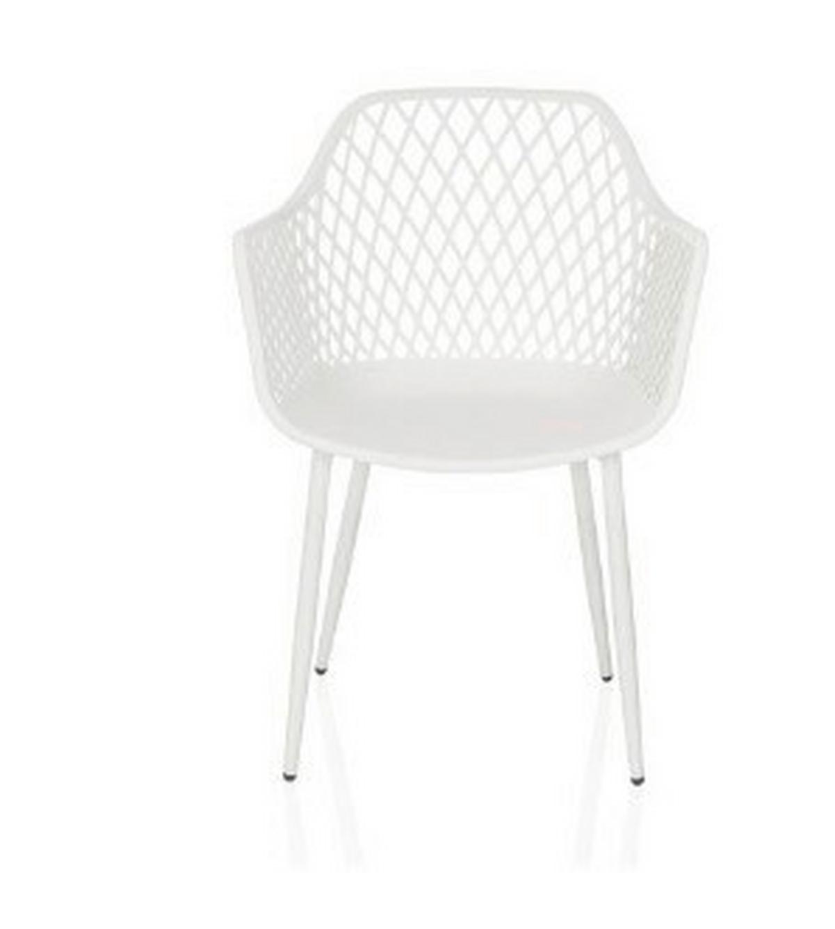 Vrtni Stol Begio L, Bela - bela, Moderno, kovina/umetna masa (56/81/50cm) - MID.YOU