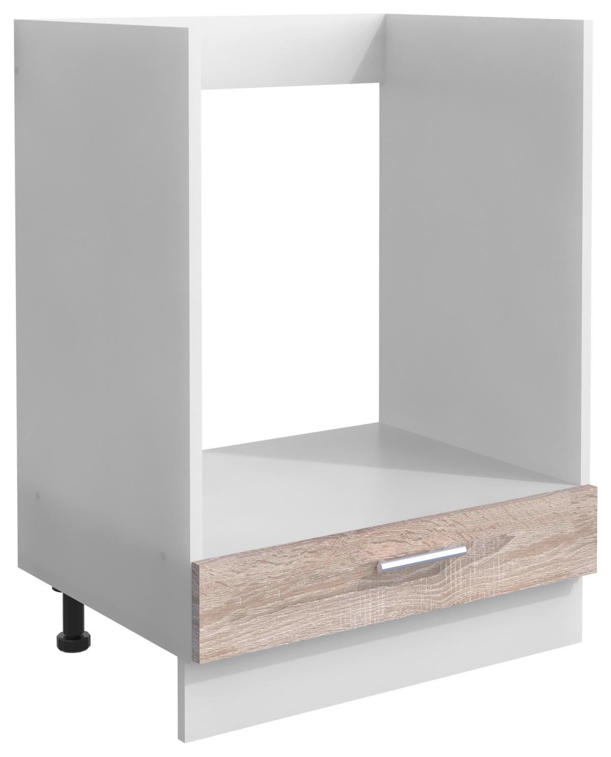 Omara Za Vgradnjo Štedilnika Esilo, Hrast, Bela - bela/barve aluminija, Design, kovina/leseni material (60/82/46cm) - MID.YOU