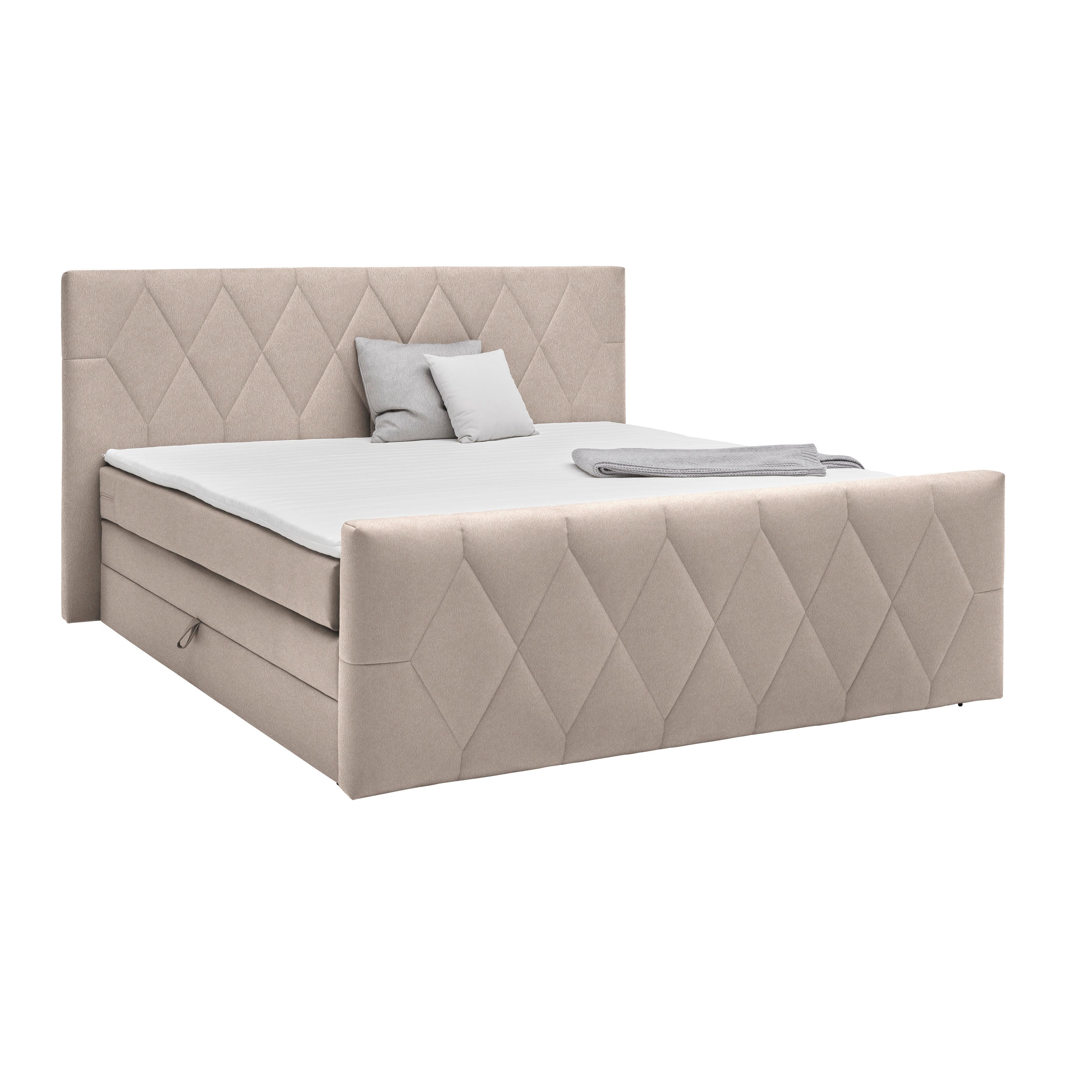 Boxspringbett Josie B Cappuccino ca. 180x200cm - Schwarz/Cappuccino, KONVENTIONELL, Holz/Holzwerkstoff (180/200cm) - Mömax