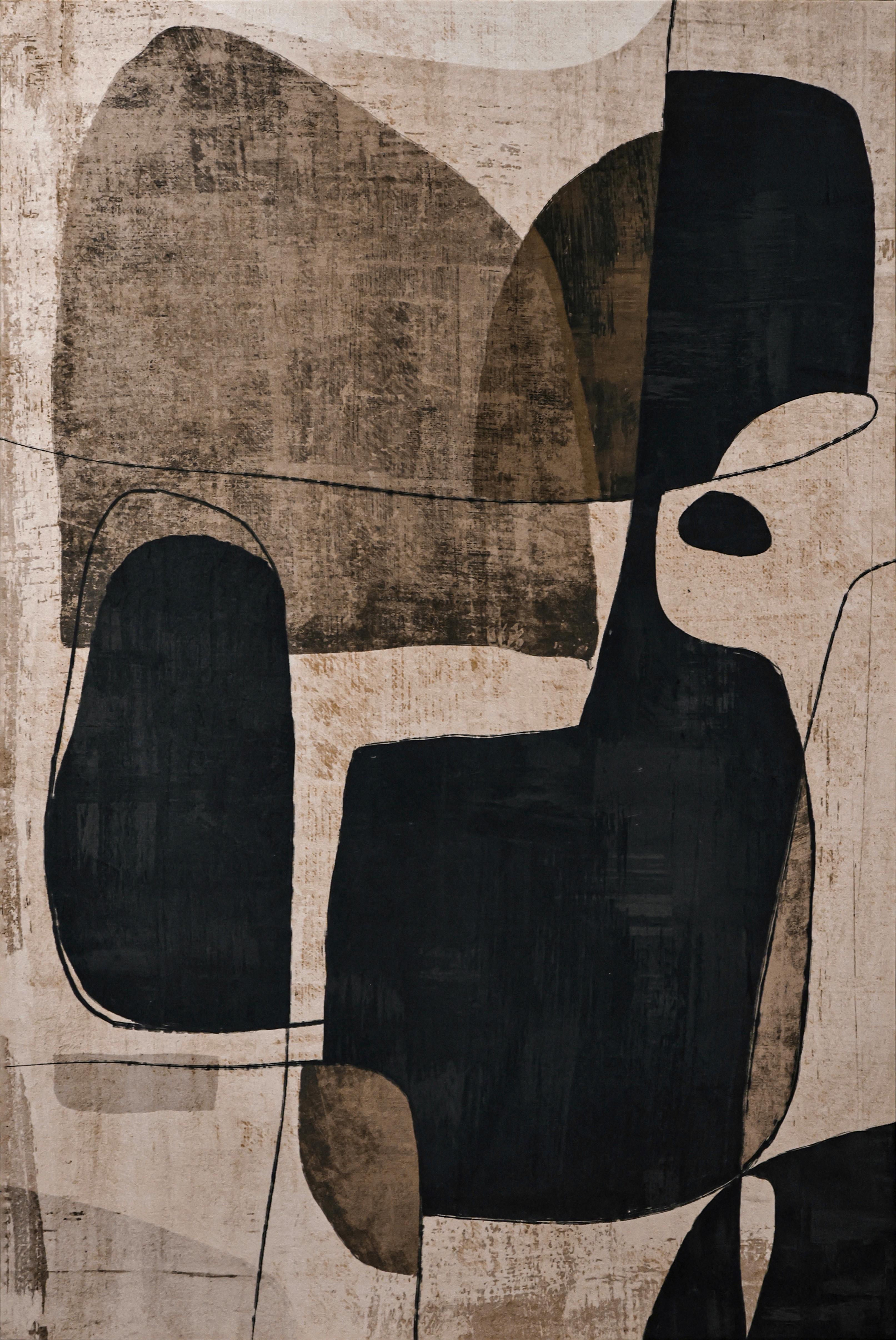 Leinwandbild Uzuri Braun/Schwarz ca. 80x120cm - Schwarz/Braun, Modern, Holzwerkstoff/Textil (80/120cm) - Mömax