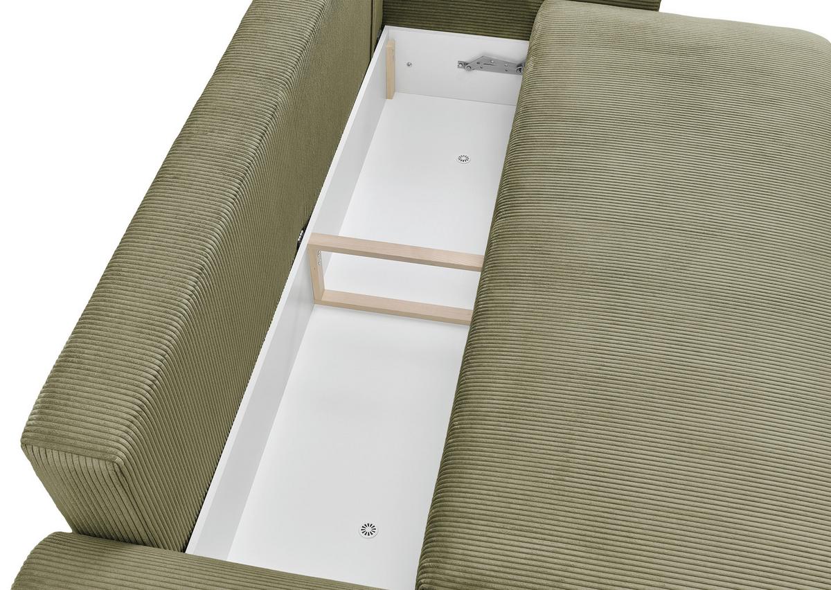 CANAPEA EXTENSIBILA KIM - măsliniu, Modern, lemn (234/90/103cm) - Modern Living