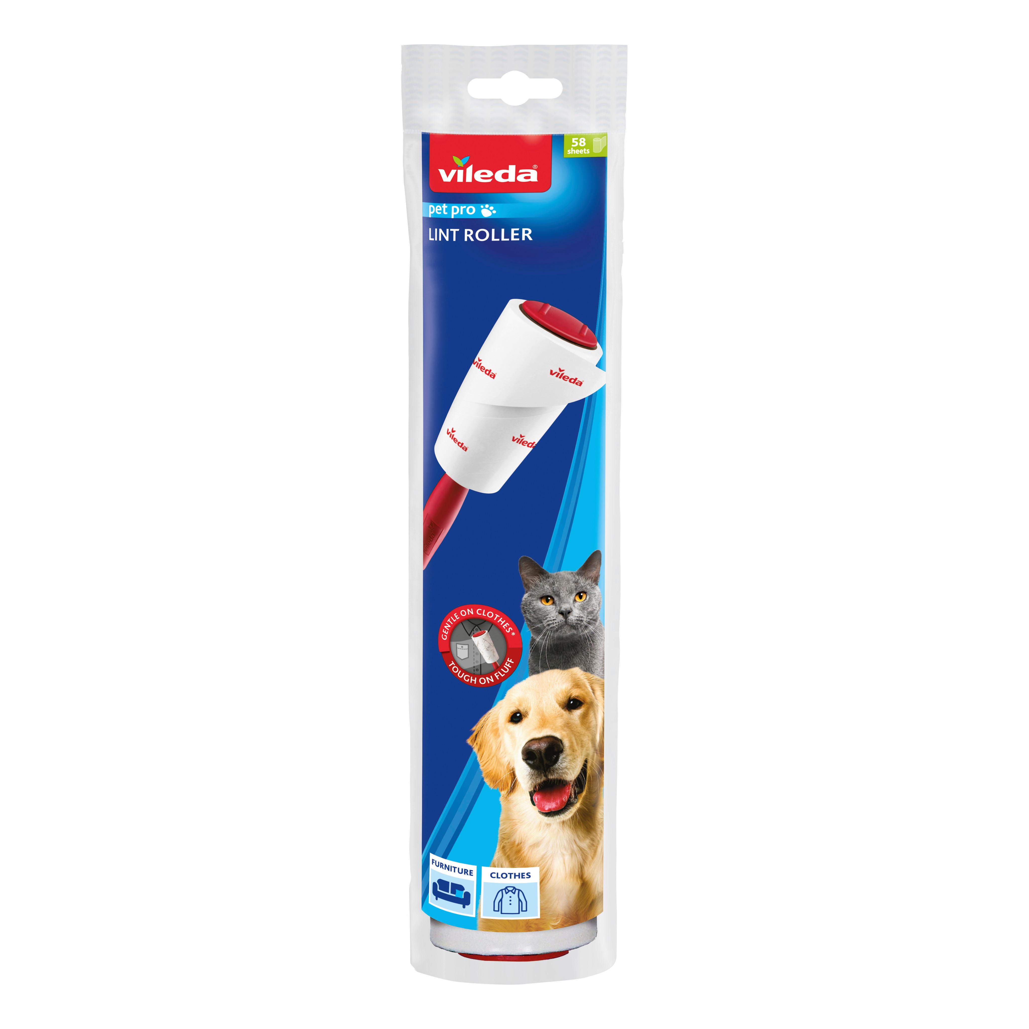 Szösztelenítő Henger Vileda Pet Pro - piros/fehér, Basics, műanyag - Vileda