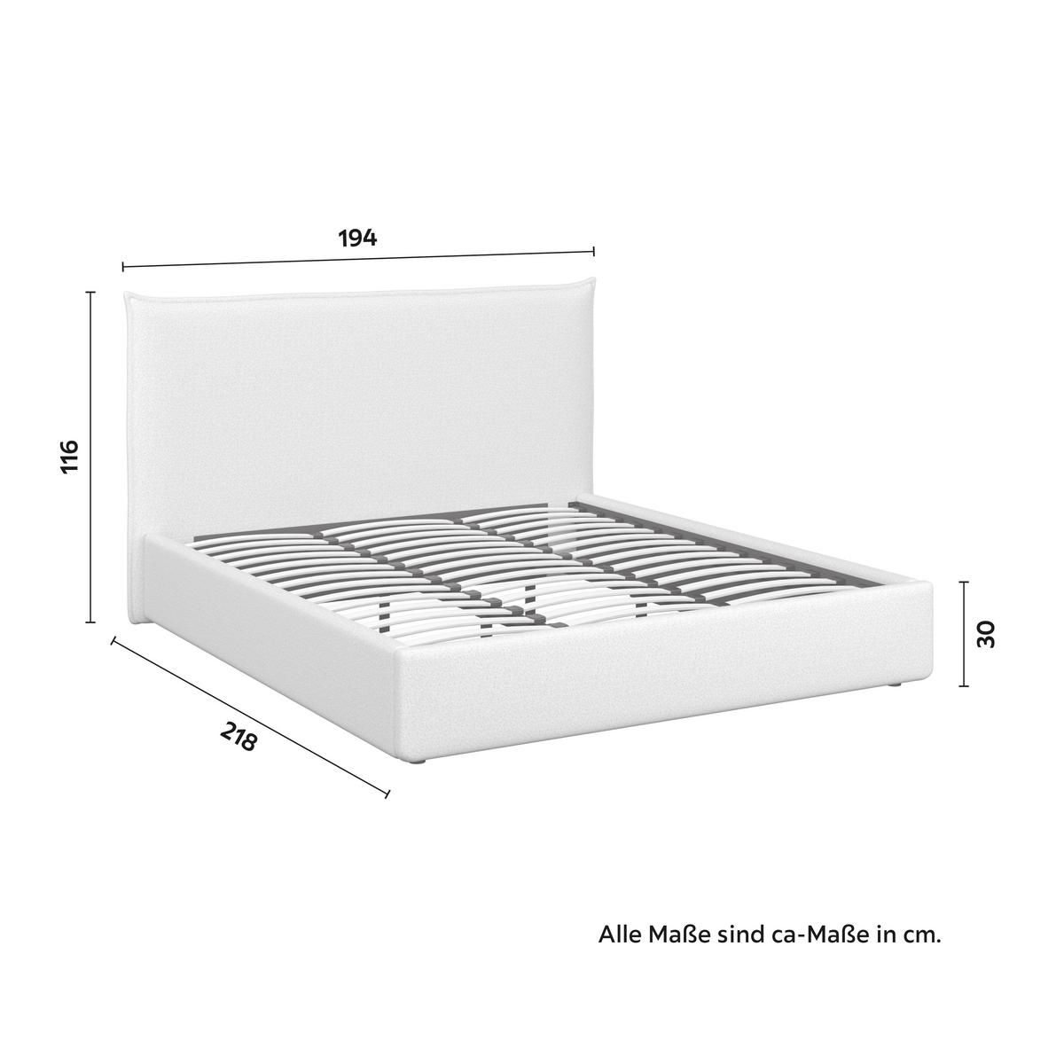 Polsterbett Alba Beige ca. 180x200 cm - Beige/Schwarz, Modern, Holz/Kunststoff (180/200cm) - Bessagi Home