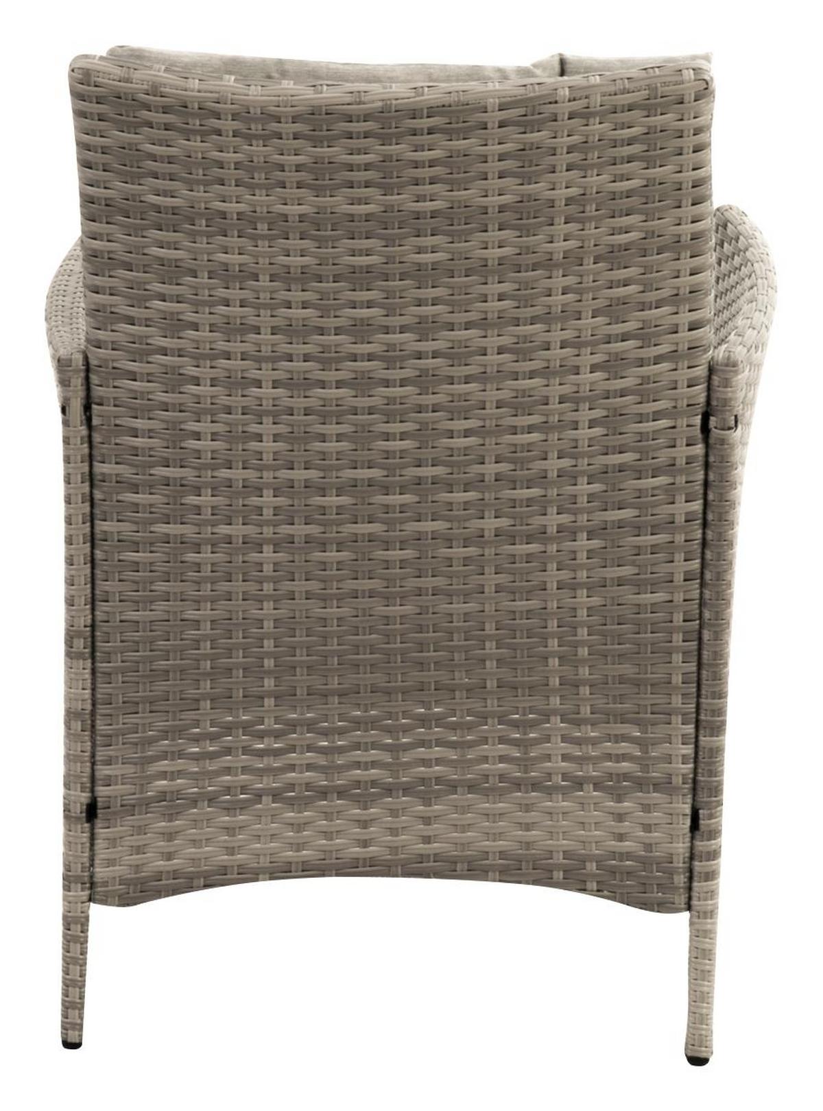 Loungegarnitur 4-tlg. Wien Kunststoffgeflecht mit Kissen - Beige/Grau, MODERN, Kunststoff/Textil (140/68/80cm) - Gardenson