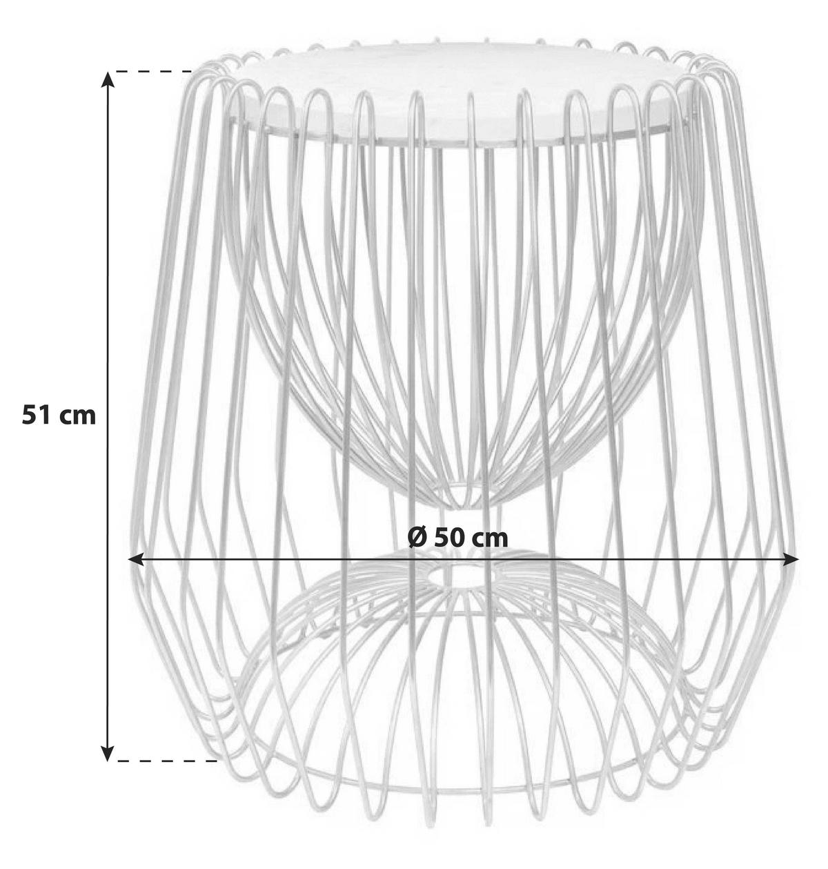 BEISTELLTISCH LTYOM-BRW - Messingfarben/Braun, Basics, Stein/Metall (50/50/51cm) - Kayoom