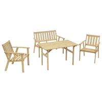 Gartenset Sylt 4-tlg. Kiefer massiv - Naturfarben, MODERN, Holz - Gardenson