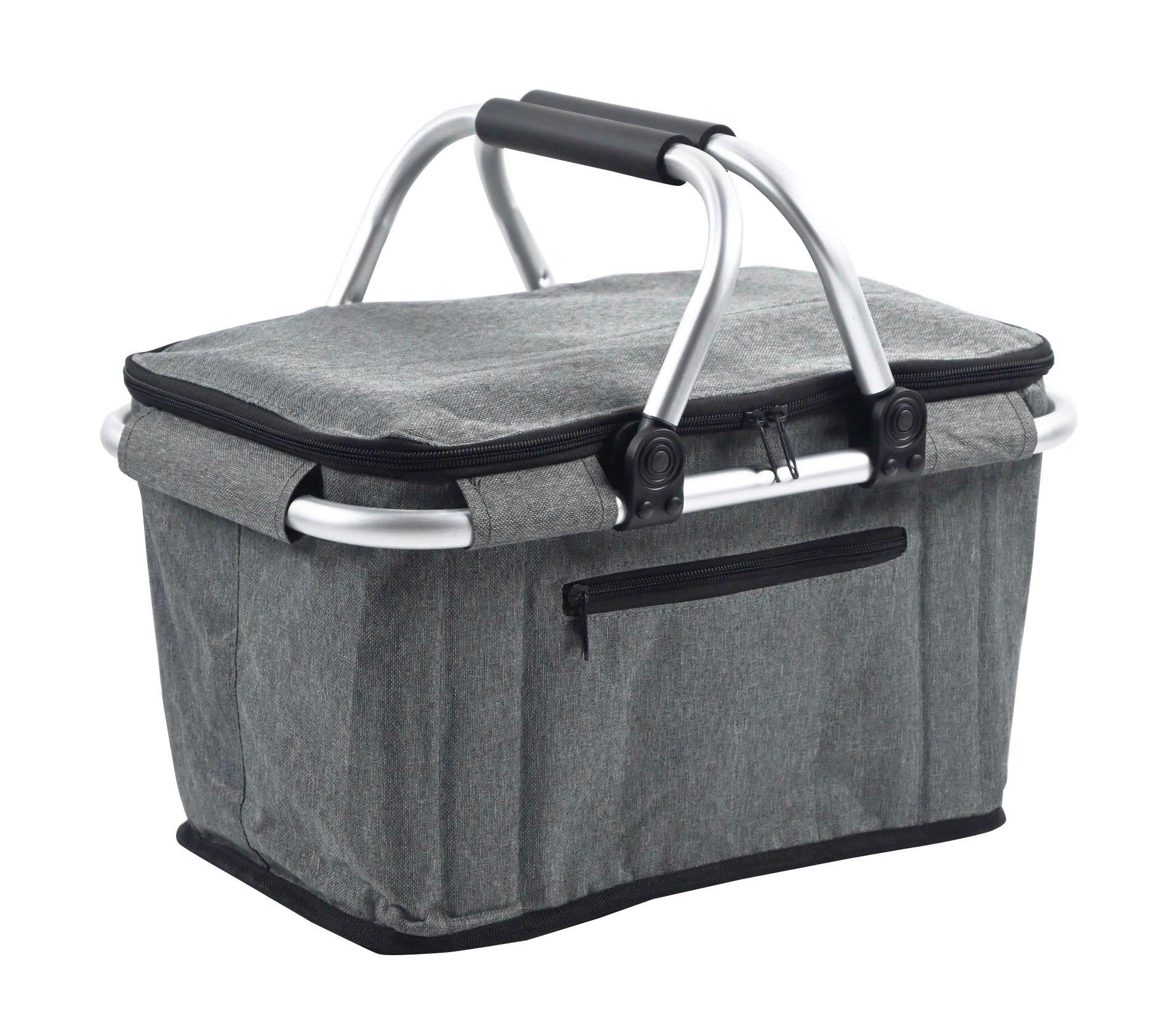 VARUKORG ALISA - grå, Klassisk, metall/textil (42/27,5/24cm) - Mömax