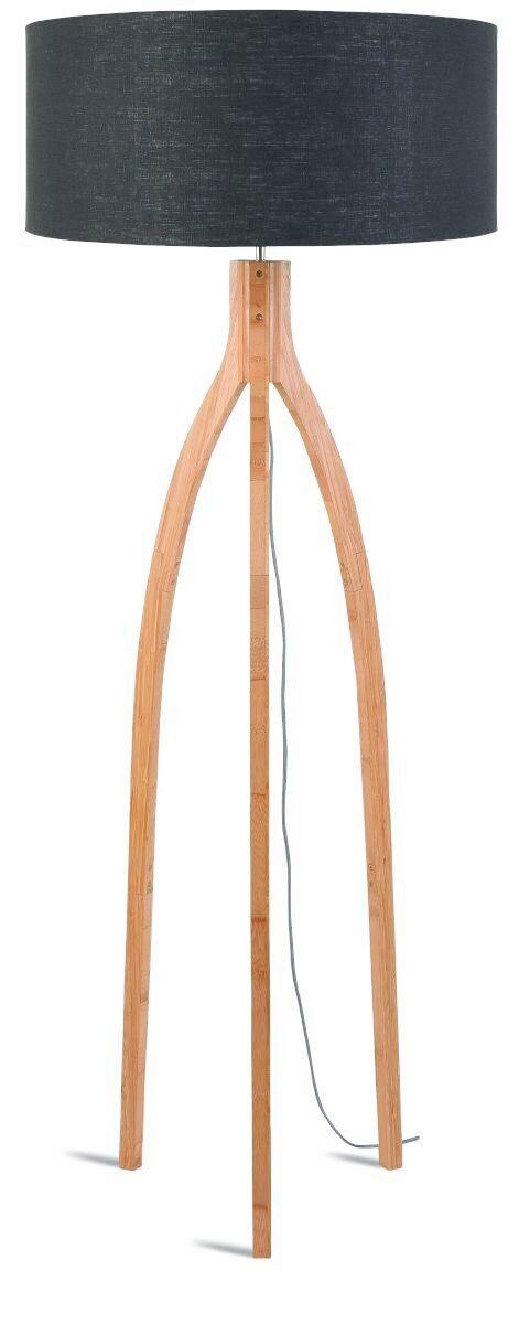 Stoječa Svetilka Anna, Temno Siva, Bambus - temno siva/naravne barve, Trend, tekstil/les (60/160cm) - Good & Mojo