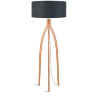 Stoječa Svetilka Anna, Temno Siva, Bambus - temno siva/naravne barve, Trend, tekstil/les (60/160cm) - Good & Mojo