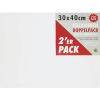 Keilrahmen Leonardo Weiß ca. 40x30cm, 2 Stk. - Weiß, Basics, Karton/Textil (40/30/3,4cm) - Premium Living