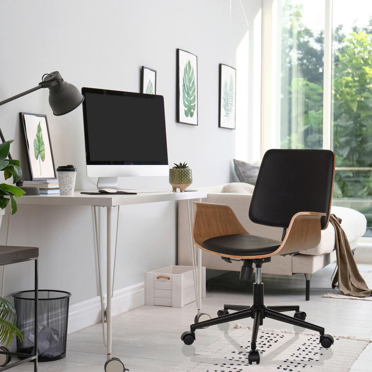 Pisarniški Stol Cenca I, Črna - črna, Moderno, kovina/umetna masa (68/92/63,5cm) - MID.YOU